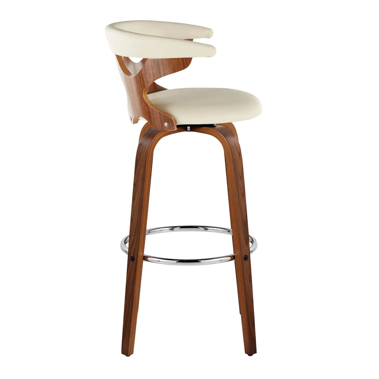 Gardenia - Mid Century Modern Fixed Height Barstool With Swivel With Round Footrest (Set of 2) - Furniture Home Direct