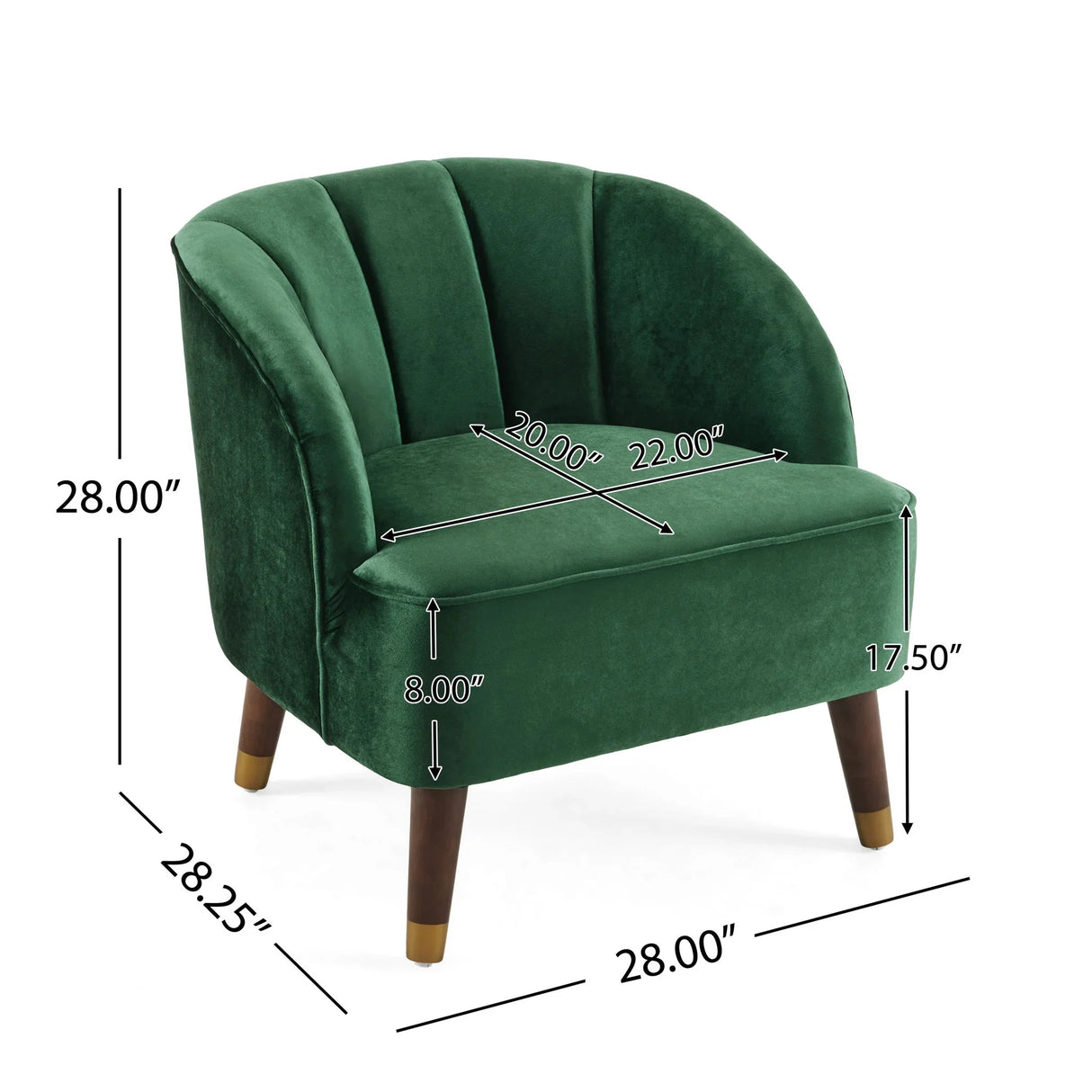Elegant Upholstered Barrel Accent Chair With Wooden Legs