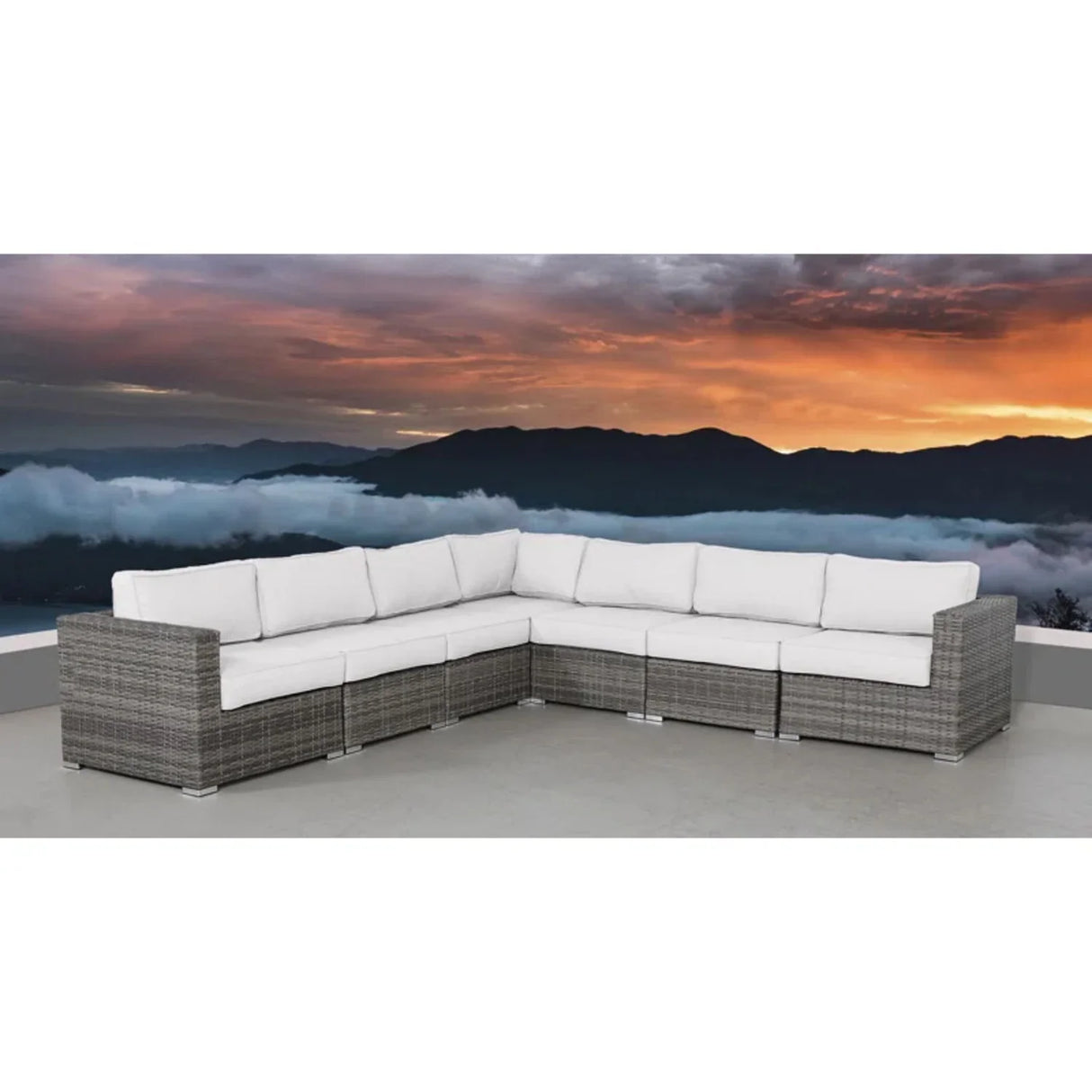 Luxurious Wicker Patio Sectional With Weather Resistant Sunbrella Cushions - Furniture Home Direct