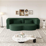 Modern Floor Sofa, With 2 Pillows, Convertible Teddy Fabric Foam Filled Bed - Furniture Home Direct