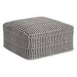 Safford - Square Woven Outdoor / Indoor Pouf - Black / White - Furniture Home Direct