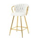 Modern Design High Stool With Plated Legs (Set of 2) - Furniture Home Direct