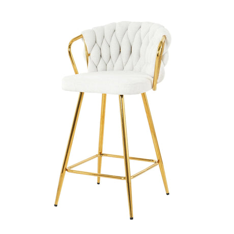Modern Design High Stool With Plated Legs (Set of 2) - Furniture Home Direct