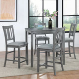 5 Pieces Dining Table Set, Counter Height Kitchen Table Set With Square Table And 4 Upholstered Chairs - Furniture Home Direct