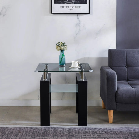 Clear Glass Top Side Table, Modern Design For Home - Furniture Home Direct