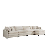 Modern Oversized Modular Cushion Sofa With Ottoman, Low Back, Deep Seating Sofa Set - Furniture Home Direct