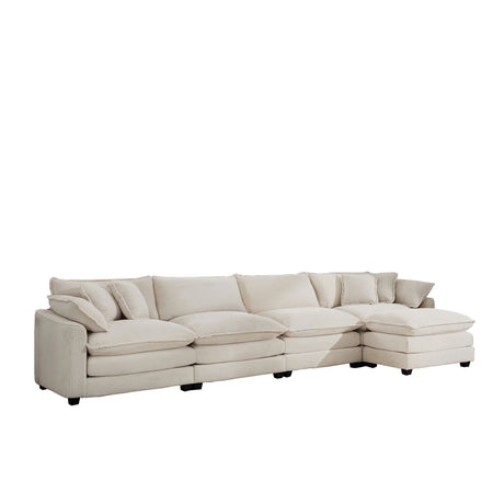 Modern Oversized Modular Cushion Sofa With Ottoman, Low Back, Deep Seating Sofa Set - Furniture Home Direct