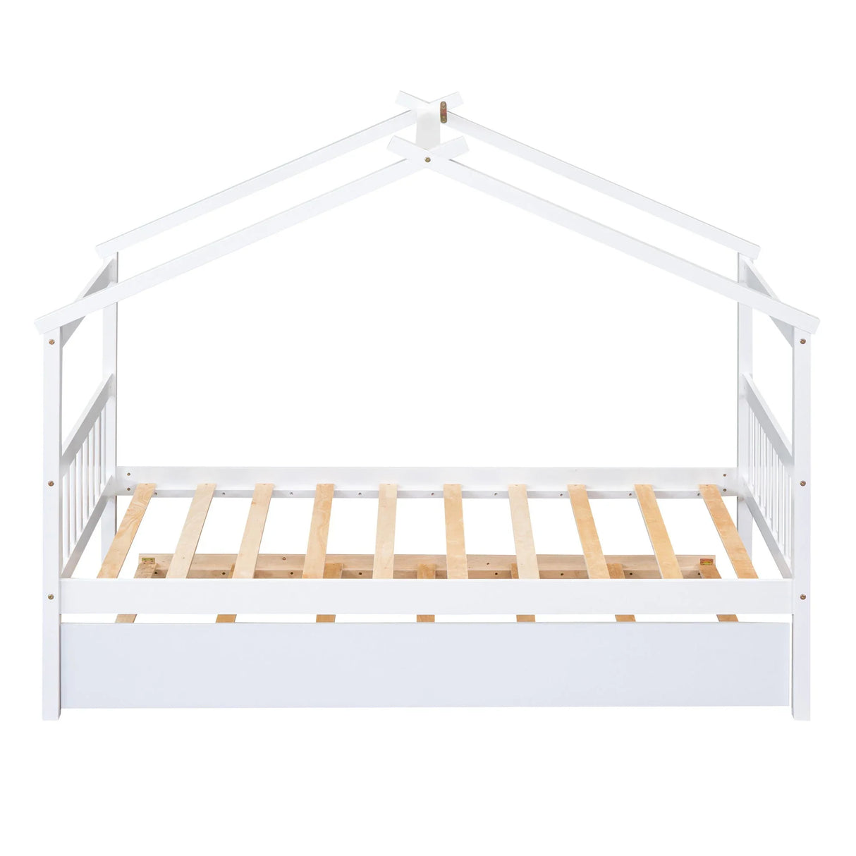 Wooden House Bed With Twin Size Trundle - Furniture Home Direct