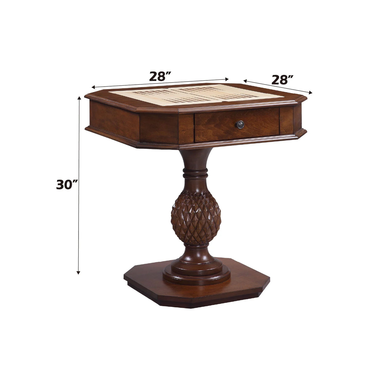 Bishop - Reversible Chess Checker Game Table With Game Tray (Chess Fingures Not Included) - Cherry - Furniture Home Direct