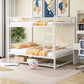 Metal Bunk Bed With Shelf And Guardrails - Furniture Home Direct