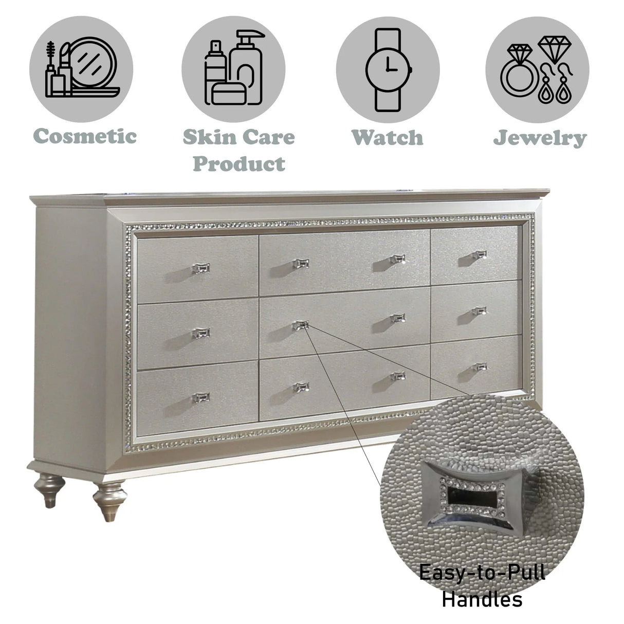 Kaitlyn - Elegant Design Dresser - Furniture Home Direct