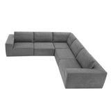 L Shaped Modular Sectional Sofa With Wide Seats Gray - Furniture Home Direct