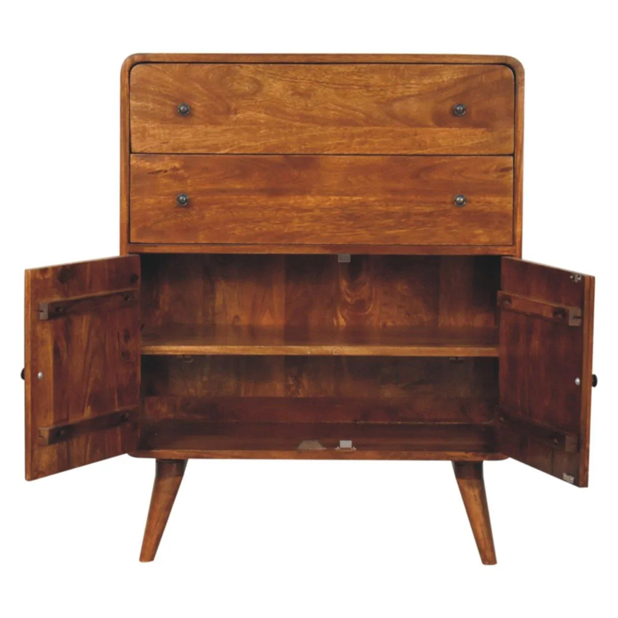 Curved Nordic Charm Cabinet - Brown - Furniture Home Direct