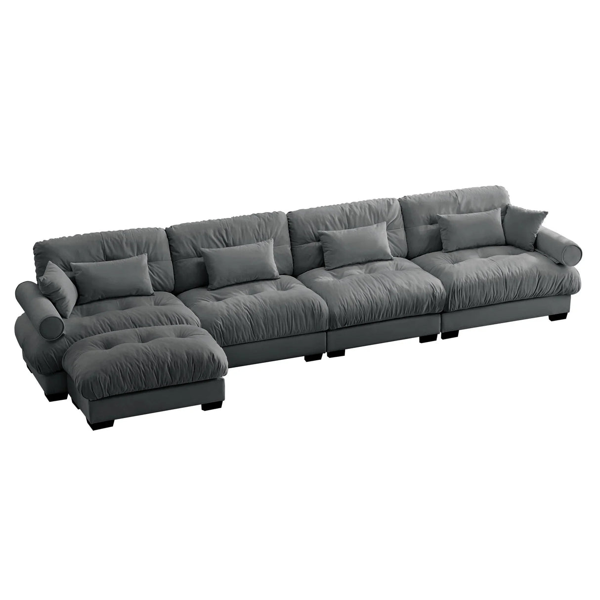 Super Comfort Oversized Modular Sectional Sofa With Movable Ottoman - Furniture Home Direct