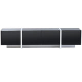 TV Stand High Gloss Console 74 Inch Length Modern Black - Furniture Home Direct