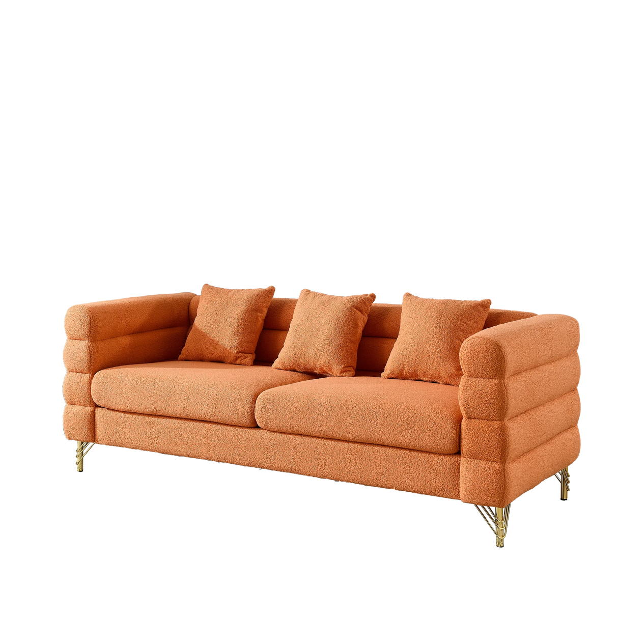 2 PC Living Room Set ( 2 Sofas) - Orange - Furniture Home Direct