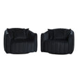 Upholstered Oversized 360° Swivel Accent Barrel Chair And Half Cozy Sofa With 3 Pillows - Furniture Home Direct