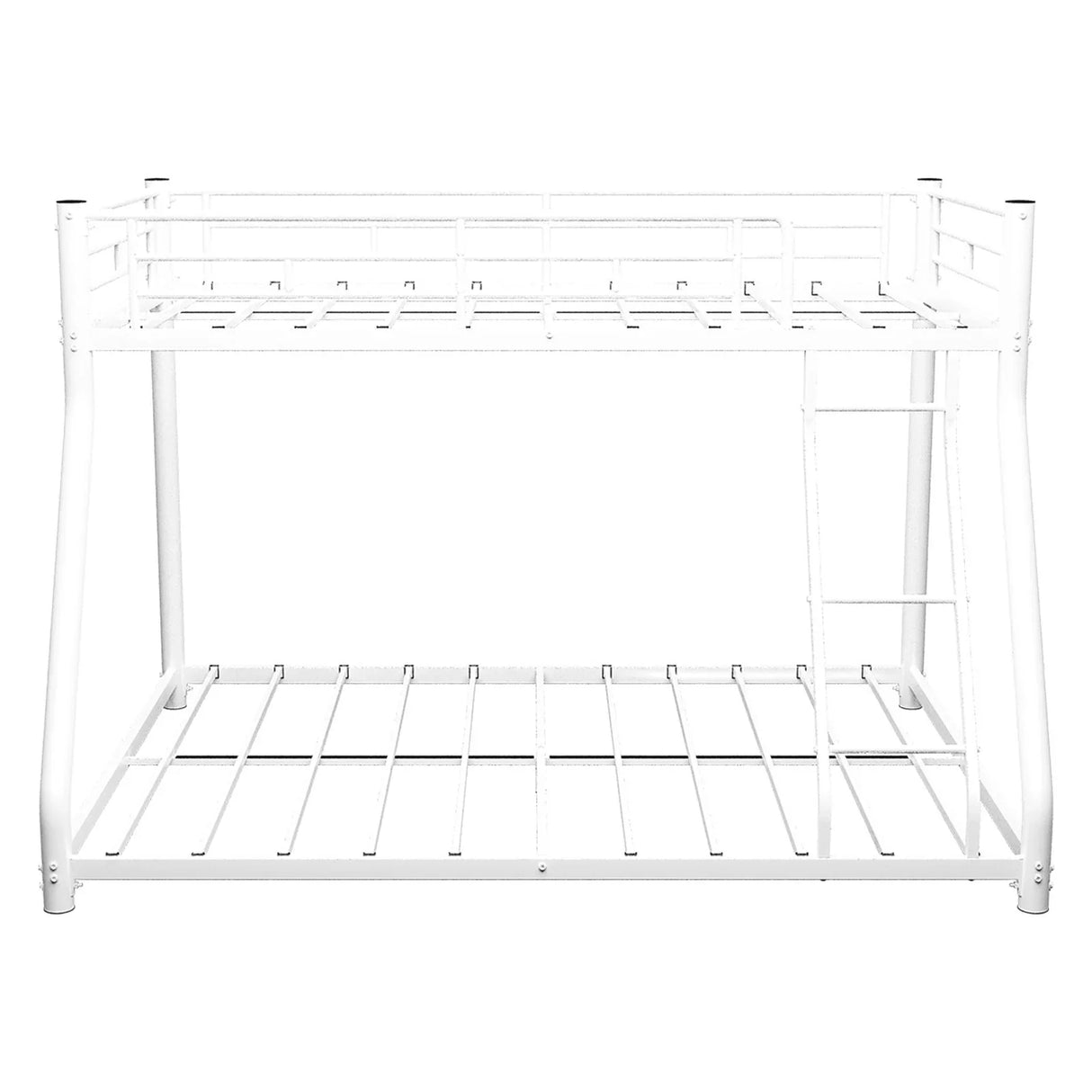 Bunk Bed Frame With Ladder And Guardrail, Heavy Duty Noise Free Design Metal Construction - Furniture Home Direct