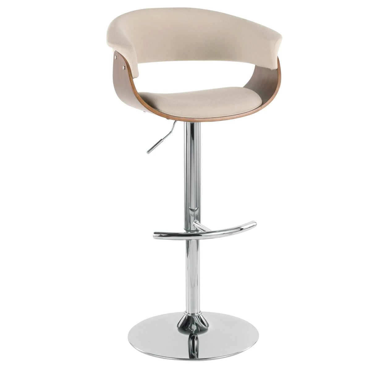 Vintage Mod - Mid Century Modern Adjustable Height Barstool With Swivel With Rounded T Footrest (Set of 2) - Furniture Home Direct