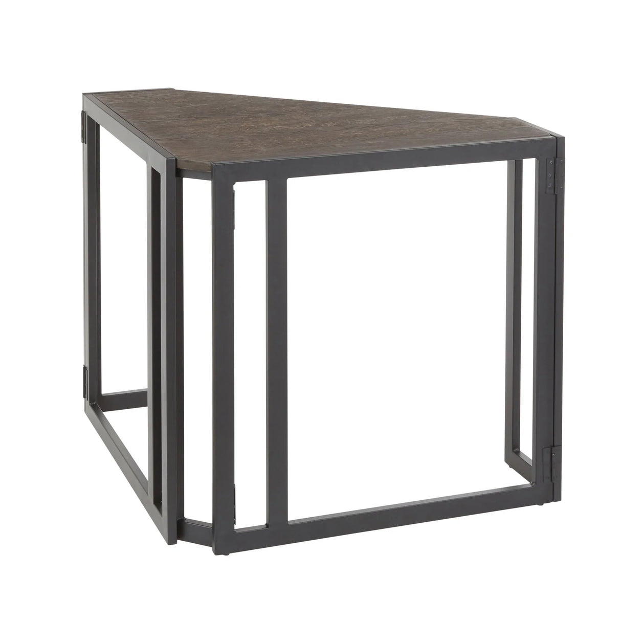 Roman - Industrial Corner Desk - Black / Espresso - Furniture Home Direct