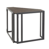 Roman - Industrial Corner Desk - Black / Espresso - Furniture Home Direct