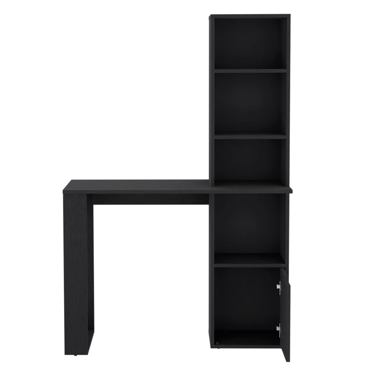 Writing Desk With Bookcase And Cabinet - Black - Furniture Home Direct