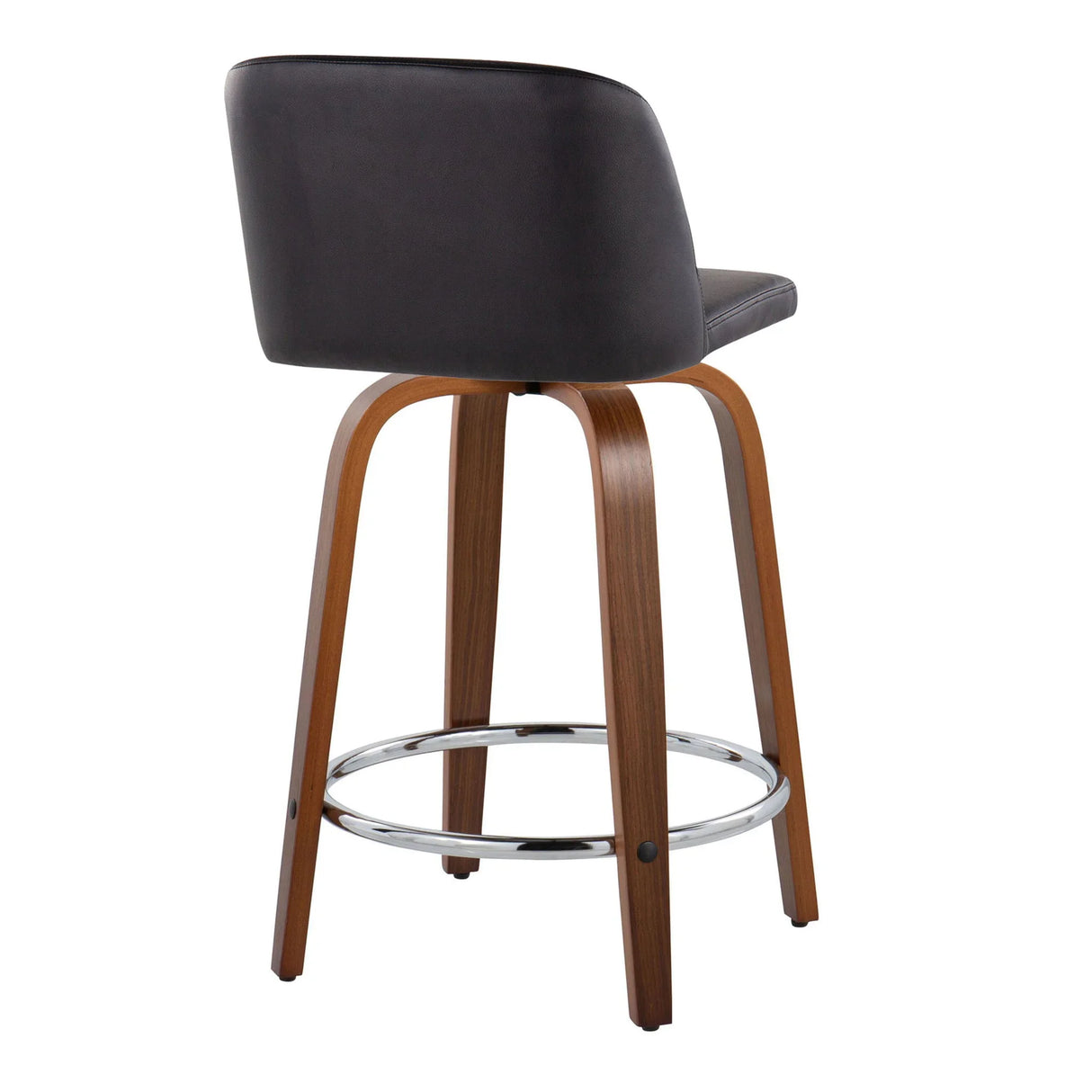 Toriano - Mid Century Modern Fixed Height Counter Stool With Swivel With Round Footrest (Set of 2) - Furniture Home Direct