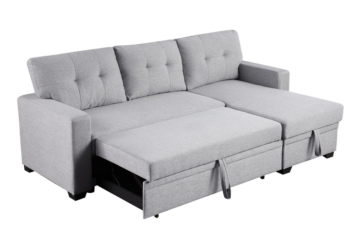 Upholstered Pull Out Sectional Sofa With Chaise - Furniture Home Direct