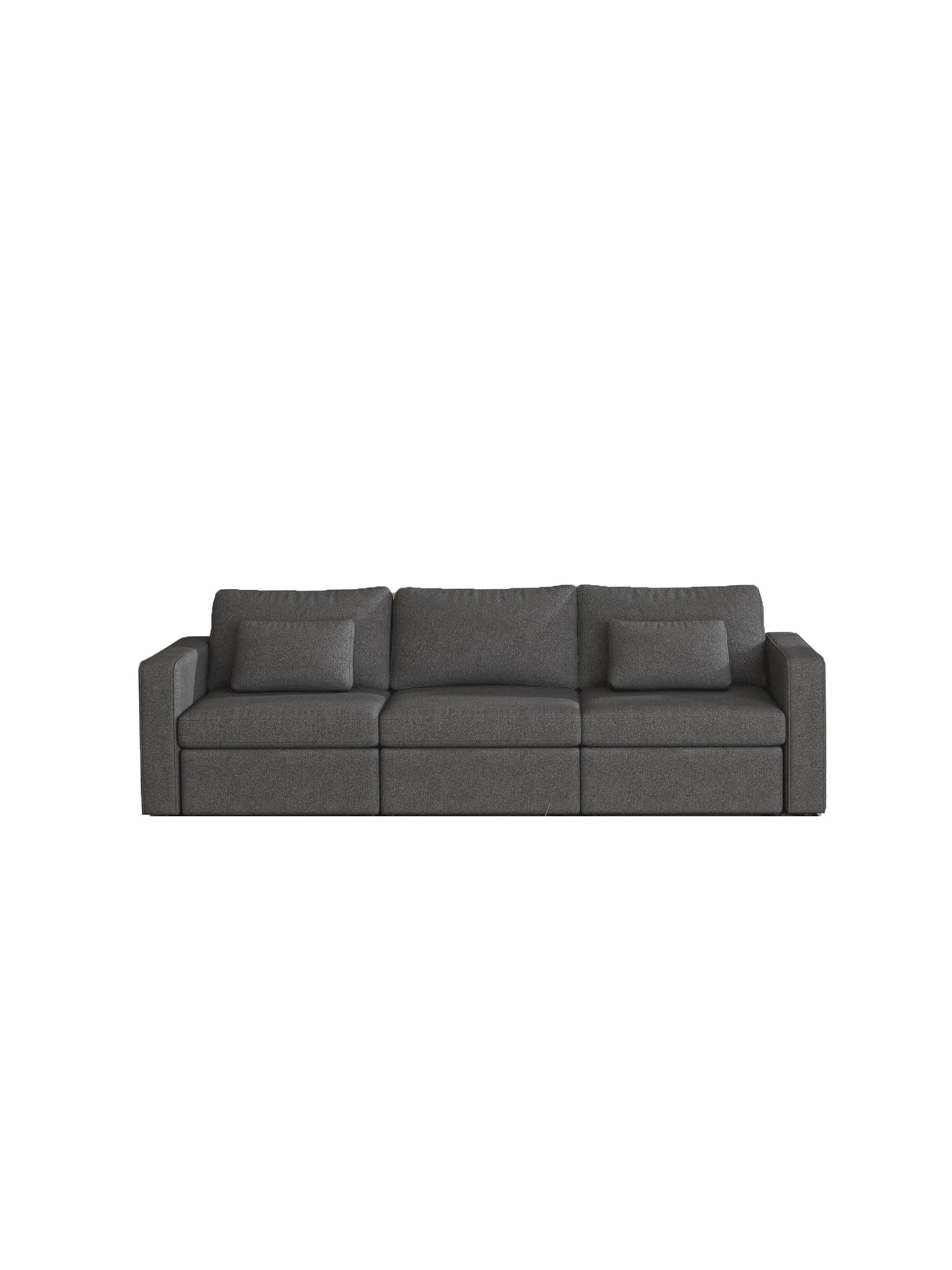 Modern Cotton Linen Modular Sectional Sofa, with Pillows - Dark Gray - Furniture Home Direct