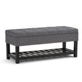 Saxon - Upholstered Transitional Storage Ottoman Bench - Furniture Home Direct