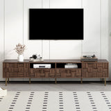 Mid Century TV Stand With 2 Drawers, Media Console Table For Tvs Up To 85'', Entertainment Center With Storage For Living Room - Dark Brown - Furniture Home Direct