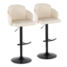 Dahlia - Contemporary Adjustable Barstool With Swivel With Rounded T Footrest (Set of 2) - Furniture Home Direct