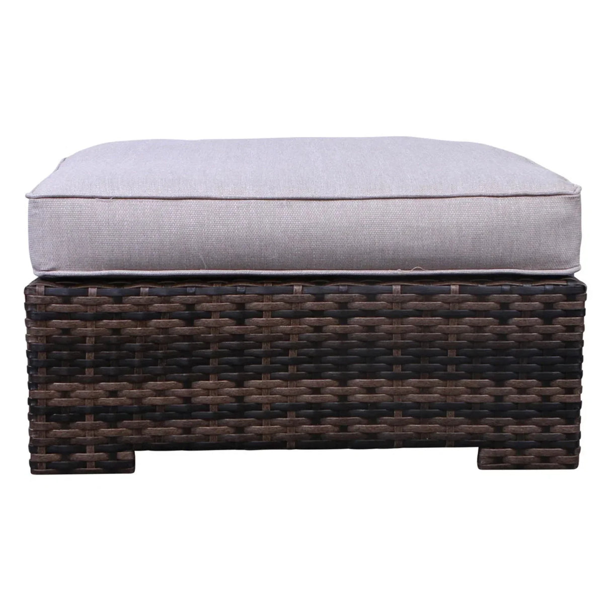 Wide Hand Patio Sectional With Cushions - Brown - Furniture Home Direct