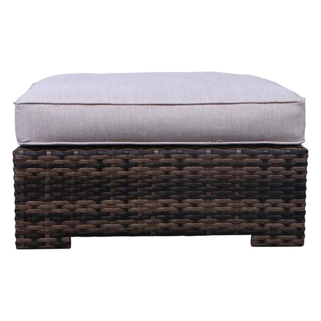 Wide Hand Patio Sectional With Cushions - Brown - Furniture Home Direct