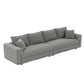 Plush Corduroy 4 Seat Sofa, Modern Comfy Upholstered Sofa Cloud Couch, Deep Seat Couches With Soft Pillows - Furniture Home Direct