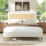 Haley - Upholstered Cane Back Platform Bed - Furniture Home Direct