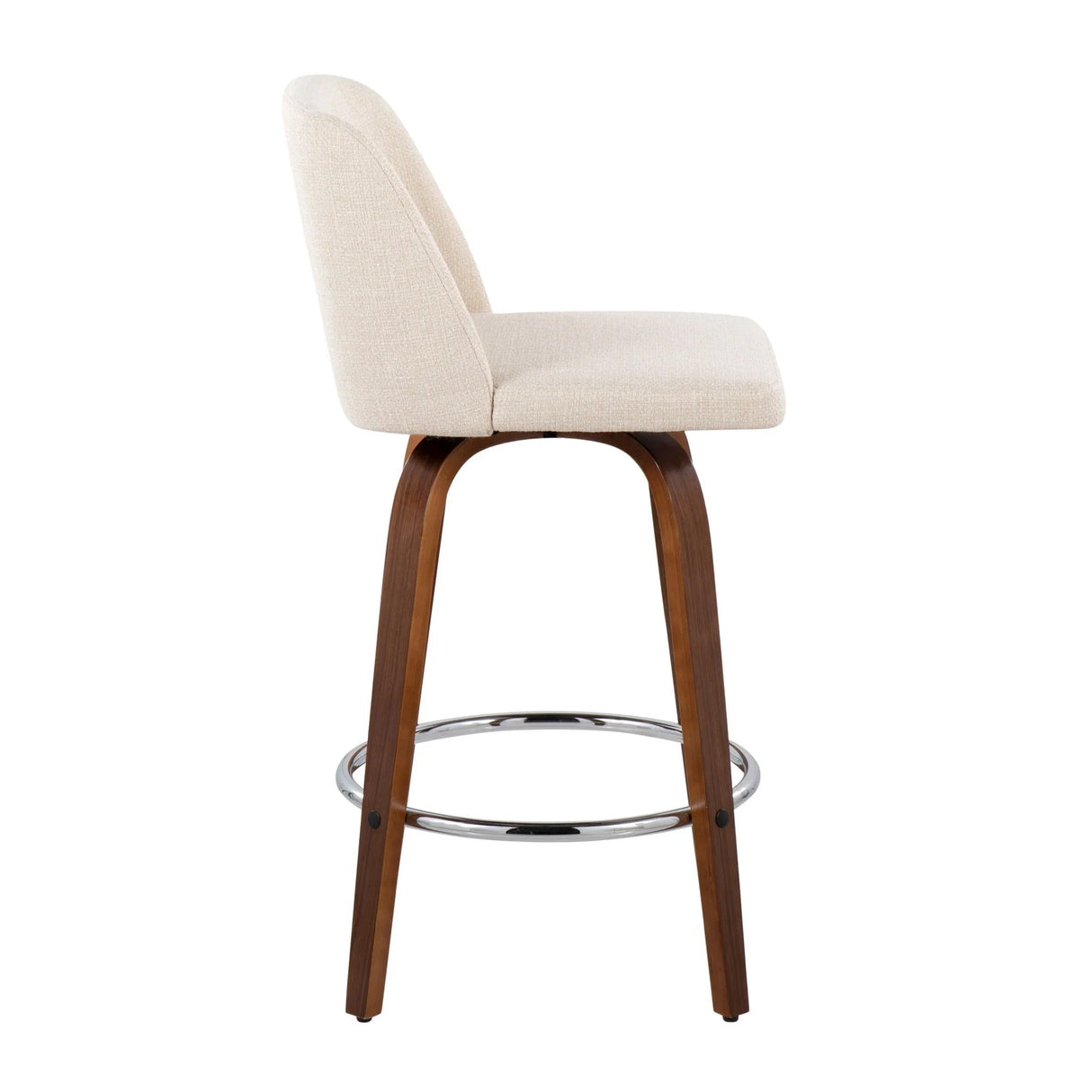 Toriano - Mid-Century Modern Fixed Height Counter Stool With Round Footrest (Set of 2) - Furniture Home Direct
