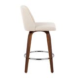 Toriano - Mid-Century Modern Fixed Height Counter Stool With Round Footrest (Set of 2) - Furniture Home Direct