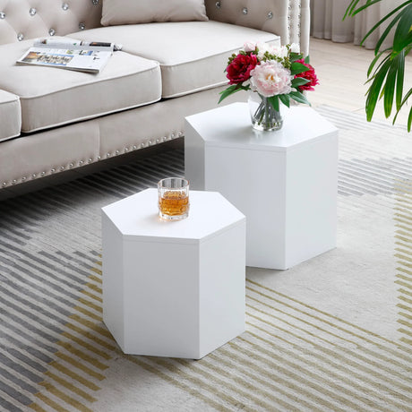 Hexahedron Coffee Tables For Living Room, Office, Bedroom (Set of 2) - Furniture Home Direct