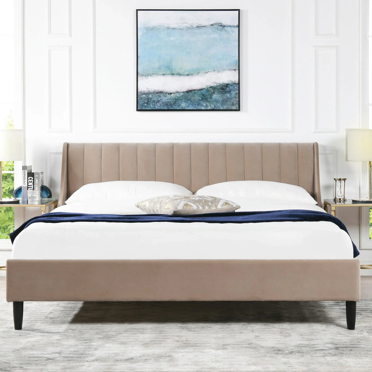 Aspen - Vertical Tufted Modern Headboard Platform Bed Set - Furniture Home Direct