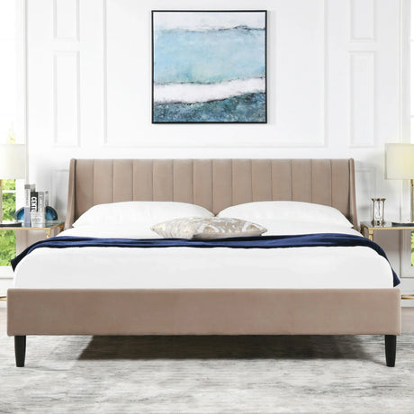 Aspen - Vertical Tufted Modern Headboard Platform Bed Set - Furniture Home Direct