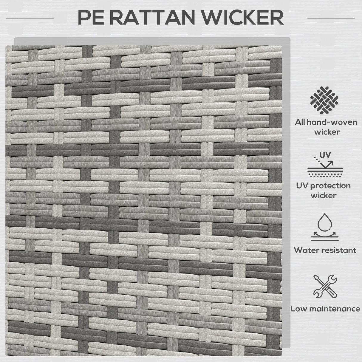 Wicker Outdoor Sofa - Gray - Furniture Home Direct