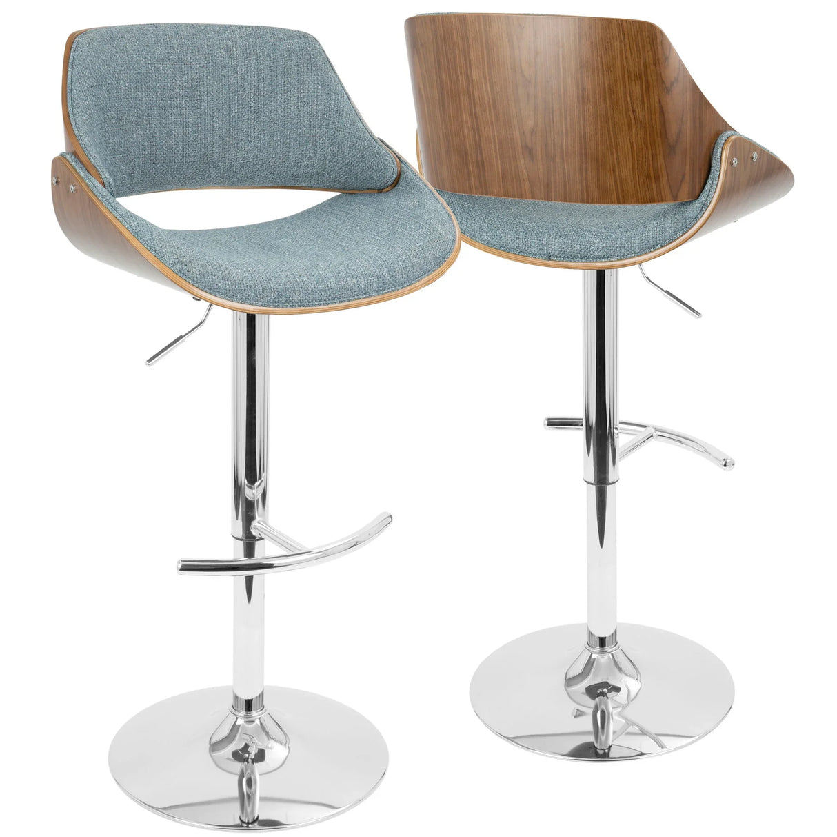 Fabrizzi - Mid Century Modern Adjustable Barstool With Swivel (Set of 2) - Furniture Home Direct