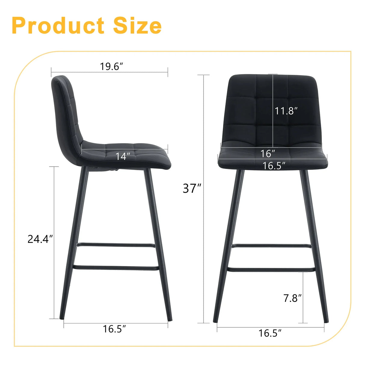 Bar Chair Set Comfortable With Metal Legs And Ergonomic Design - Furniture Home Direct