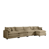 Modern Oversized Modular Cushion Sofa With Ottoman, Low Back, Deep Seating Sofa Set - Furniture Home Direct