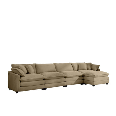 Modern Oversized Modular Cushion Sofa With Ottoman, Low Back, Deep Seating Sofa Set - Furniture Home Direct