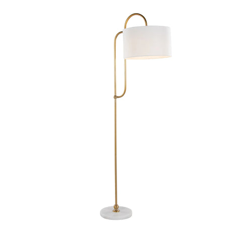 Leslie - Glam / Art Deco Floor Lamp - Gold / White - Furniture Home Direct