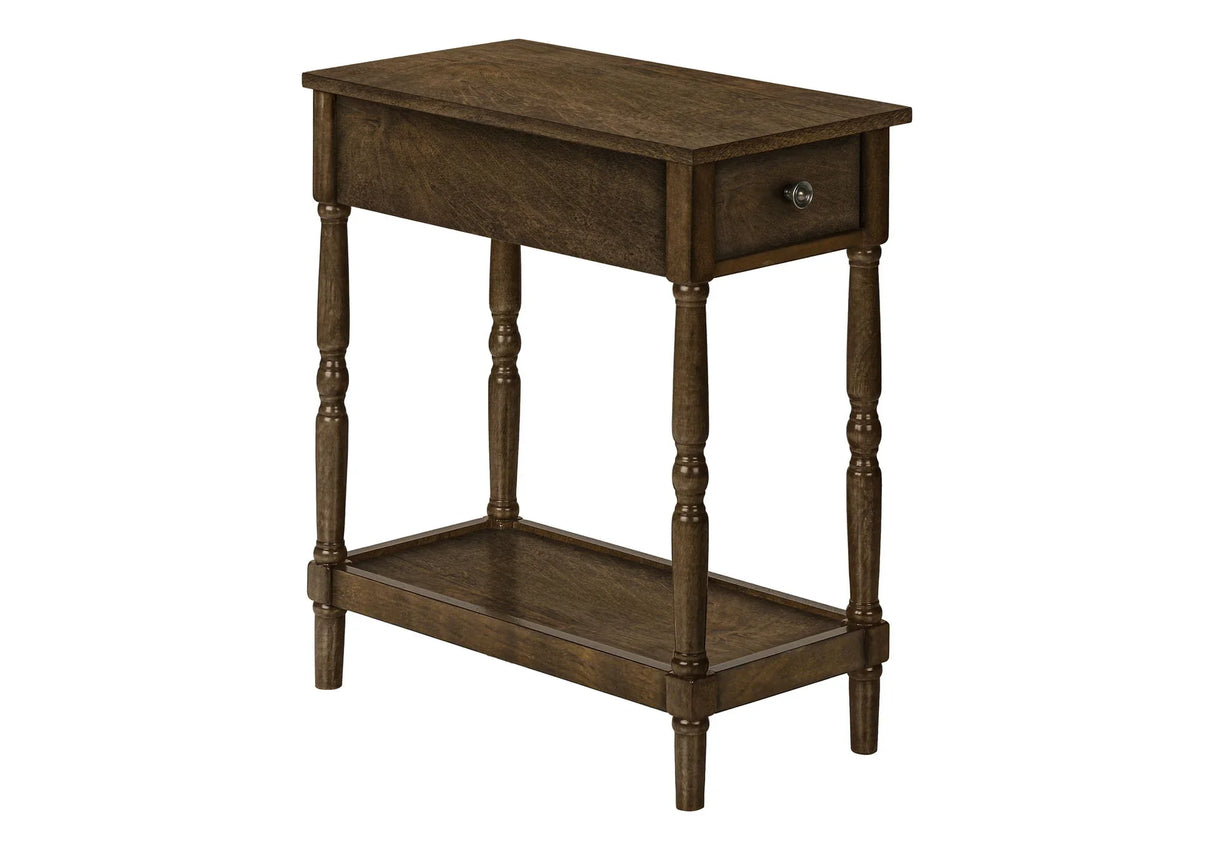 Accent End Table, 2 Tier, Storage Drawer, Traditional Stylish Design - Furniture Home Direct
