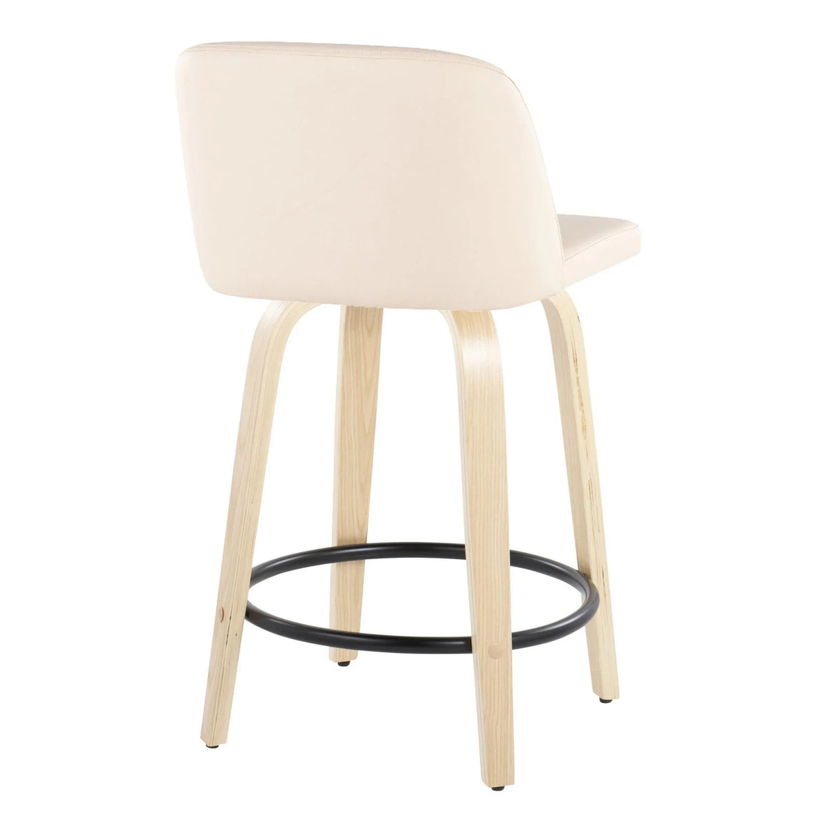 Toriano - Contemporary, Fixed Height Counter Stool With Swivel And Round Footrest (Set of 2) - Furniture Home Direct
