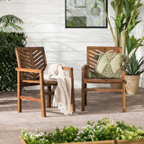 Modern 2 Piece Chevron Patio Chairs - Furniture Home Direct